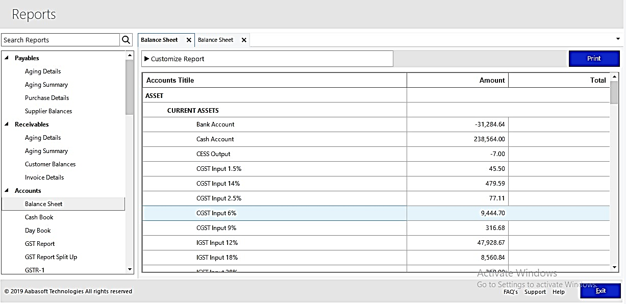 Balance Sheet