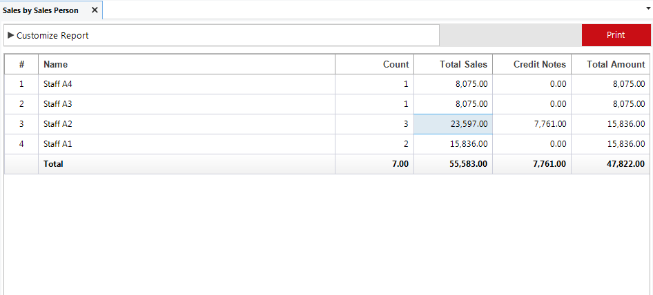 Sales By Sales Person.