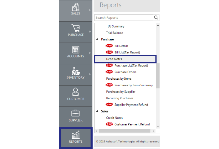 Debit Note Report | Accounting Software Free | Accoxi