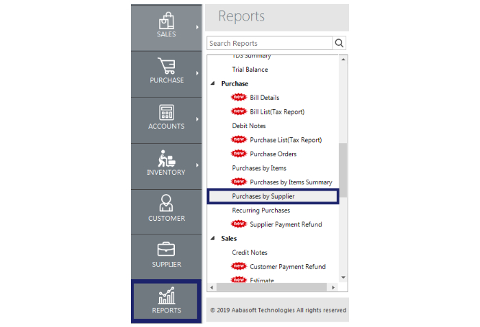 Purchase By Supplier Report In ACCOXI