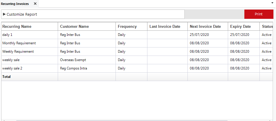 Recurring Invoices