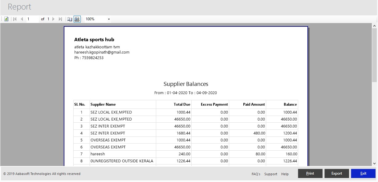 Supplier Balances (1)