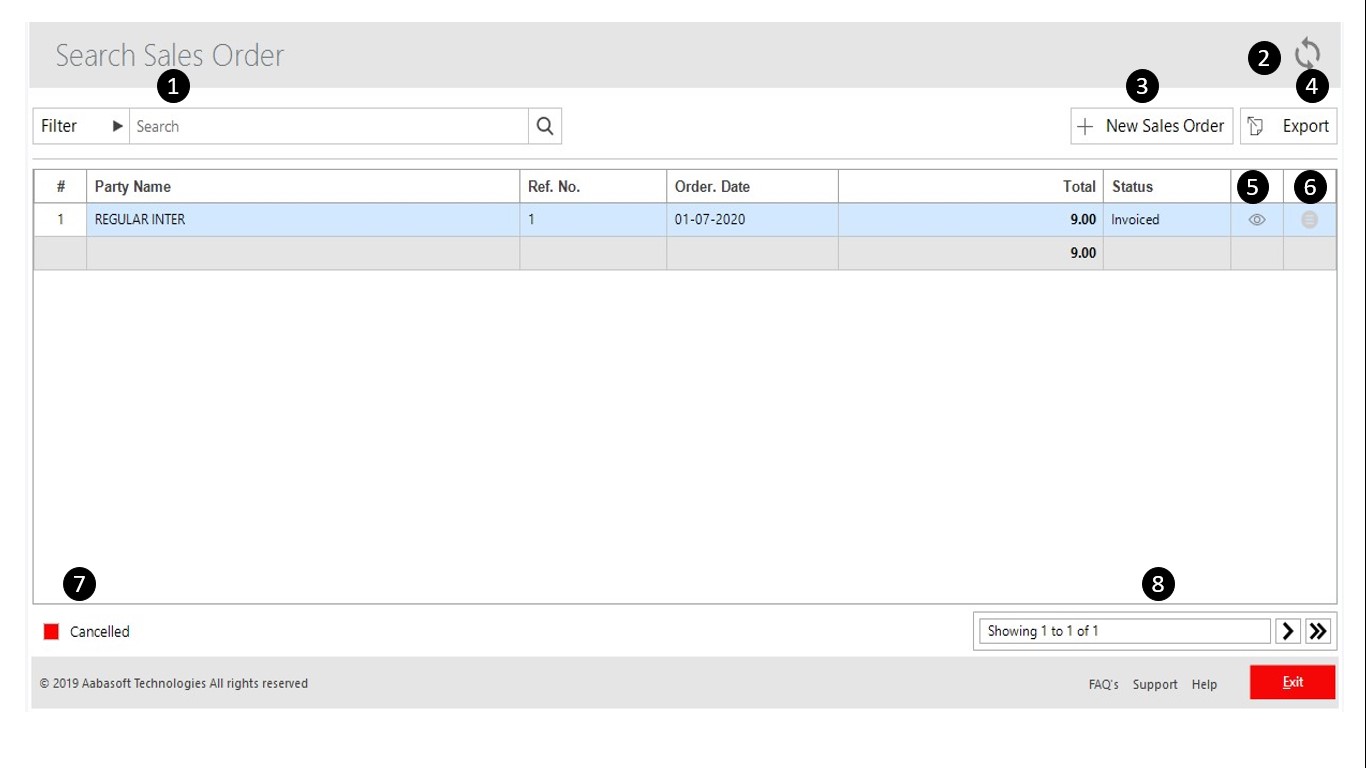 Sales Order Search