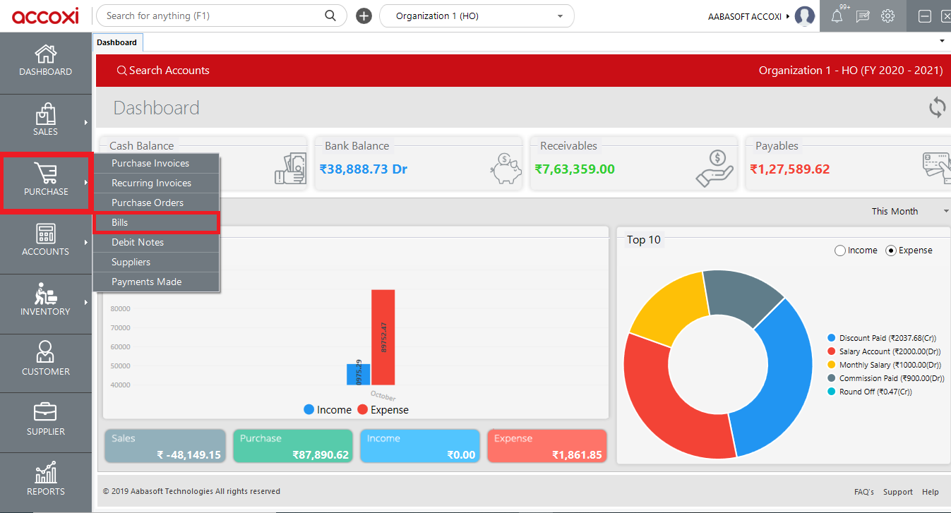 Bills In Purchase