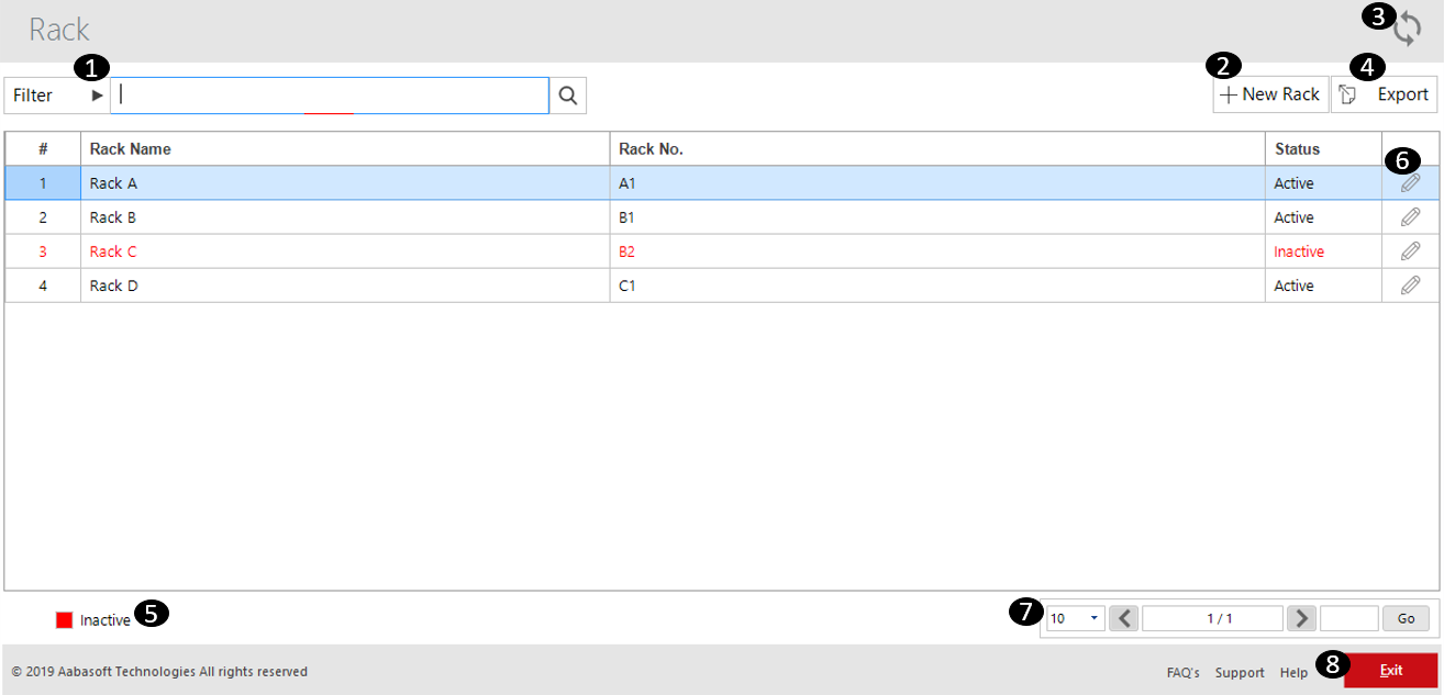 Options Available In Rack