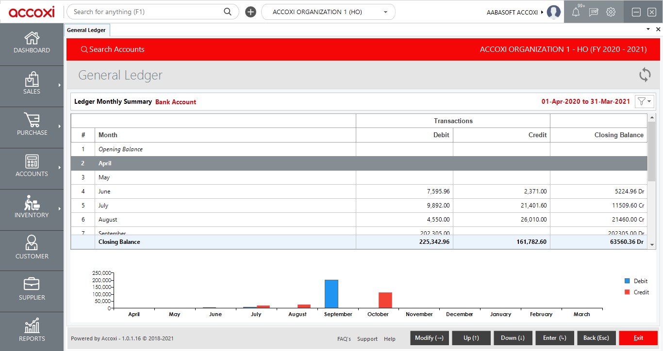 3. Ledger Monthly Summary
