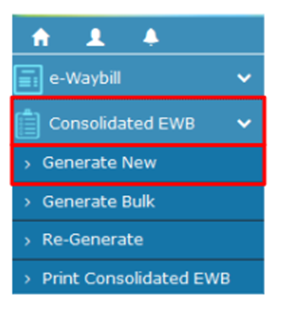 Consolidated  E way bill Generation -step1