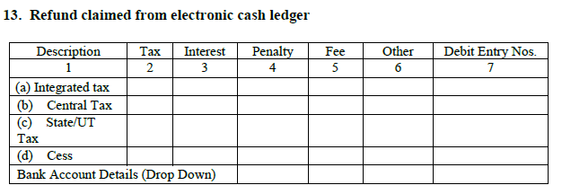 GSTR 5 - Form -13