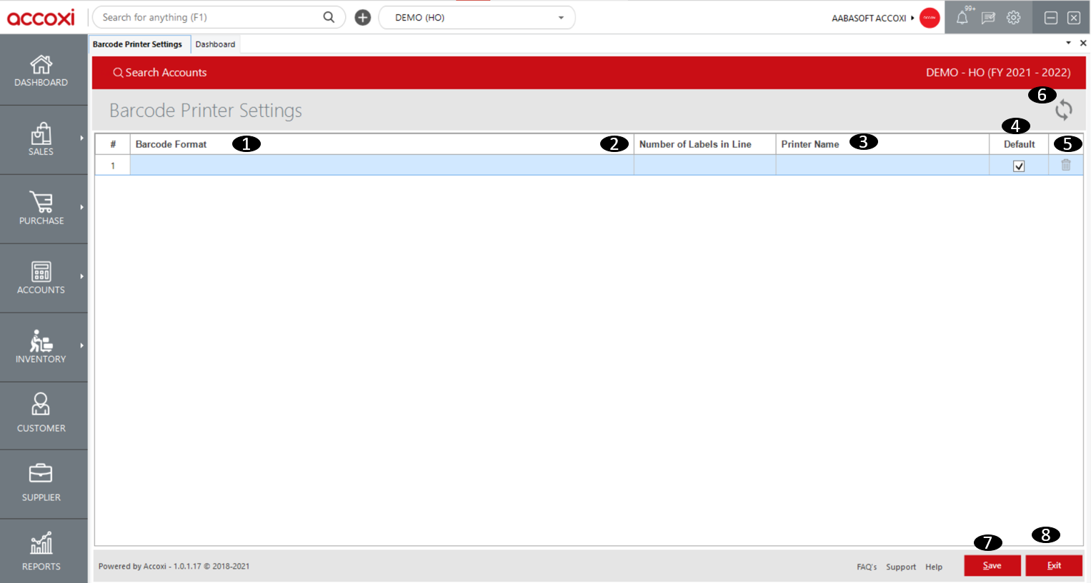 Options Available In Barcode Printer Settings