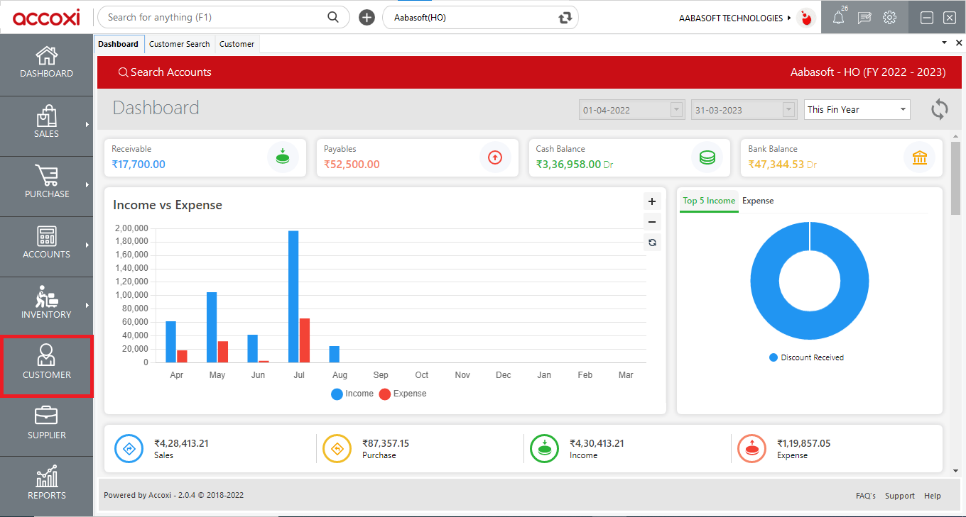 Customer Dashboard