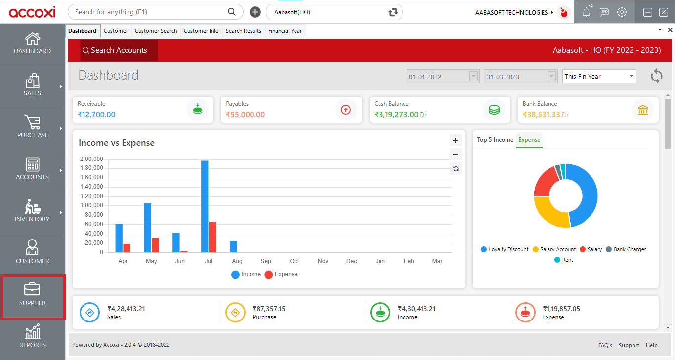 Supplier Dashboard