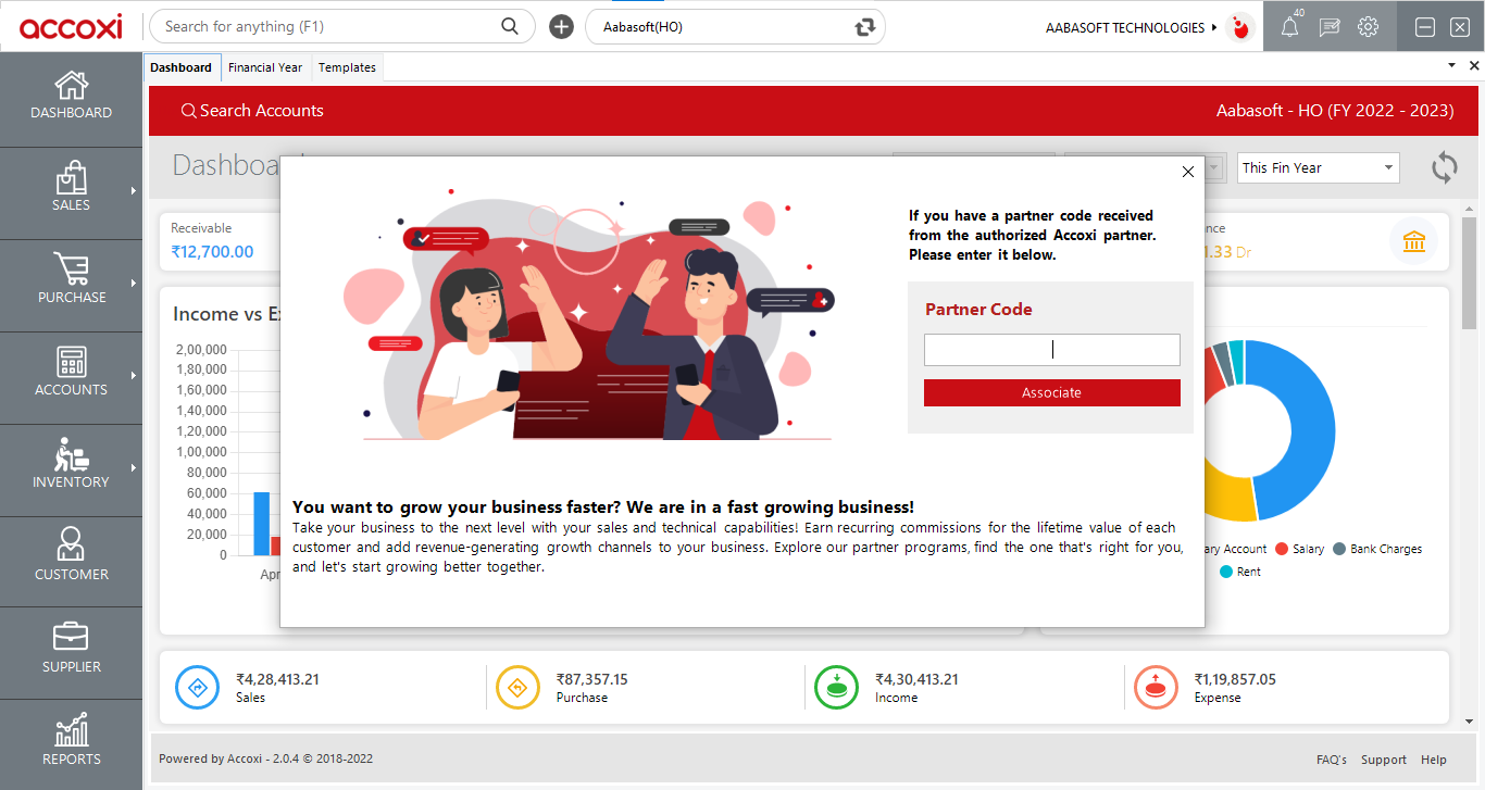 Settings Partner Info