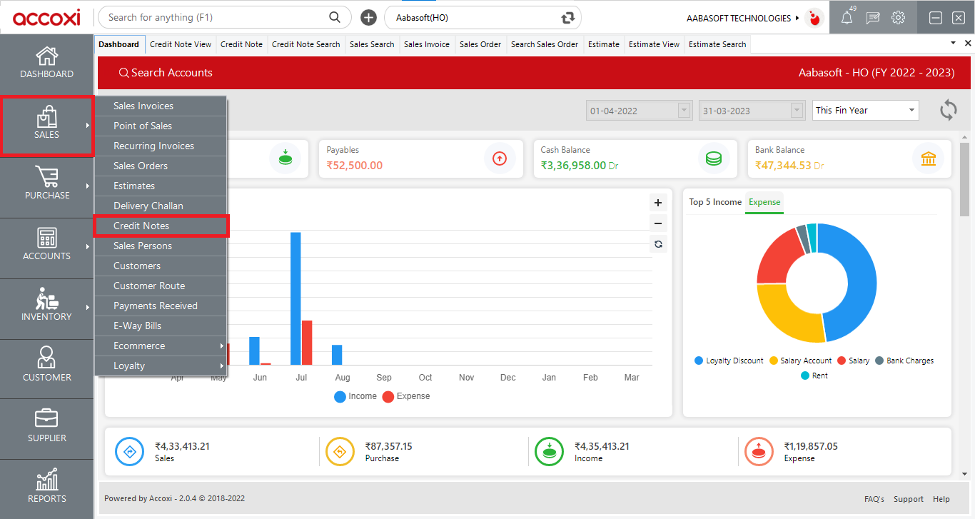 Salescred Dashboard