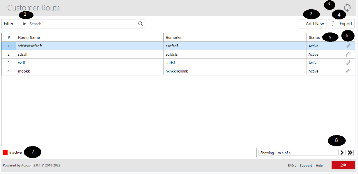 Customer Route Search