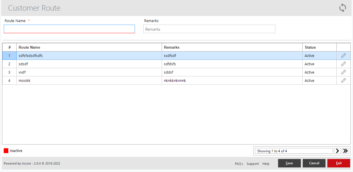 Customerroute Creation
