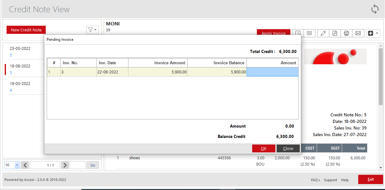 Salescred Pendinginvoice