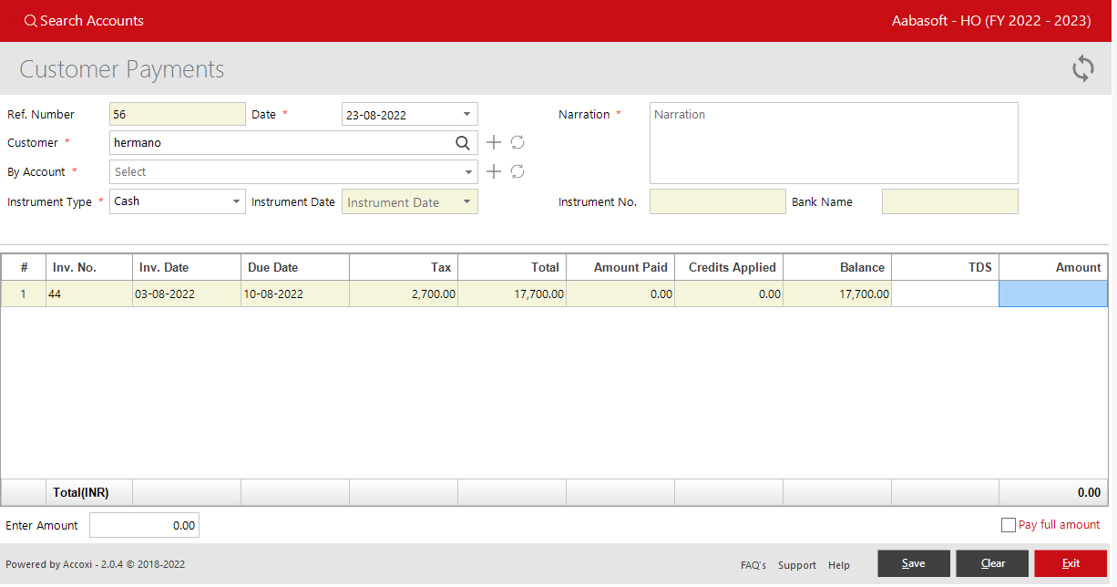 Salespayrec Cust