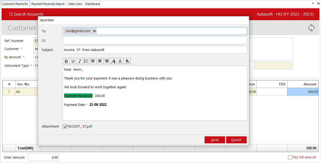 Salespayrec Mail