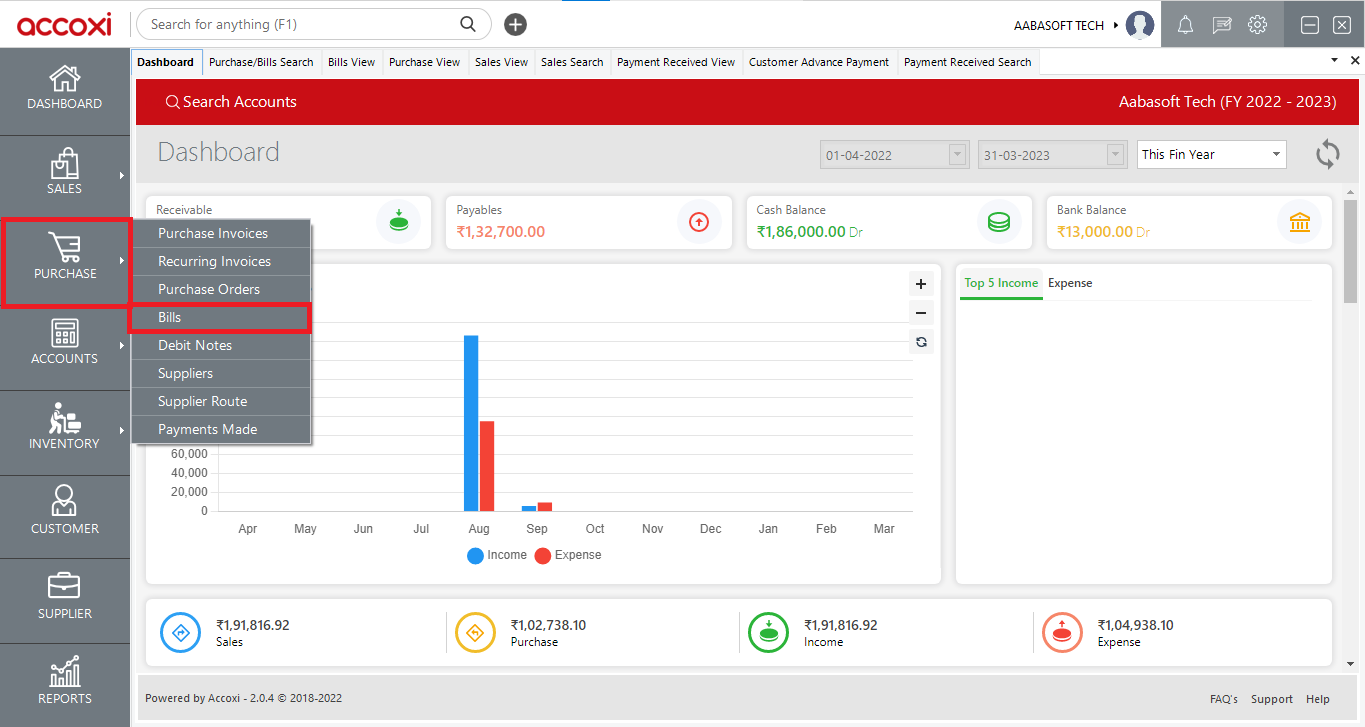 Bill Dashboard