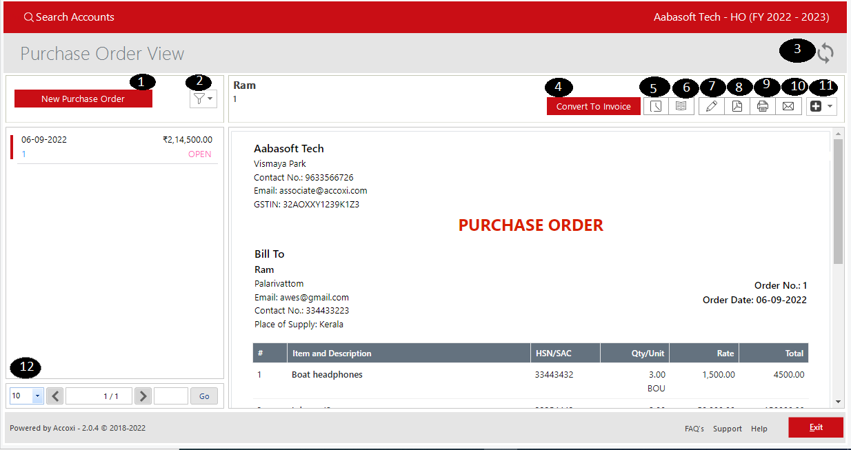 Purchase Orders
