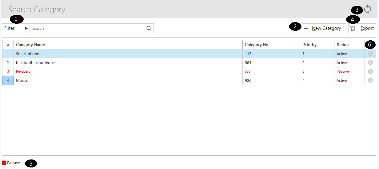 Inventory Search Category