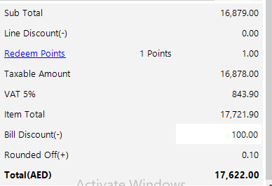 Items In Amount Area