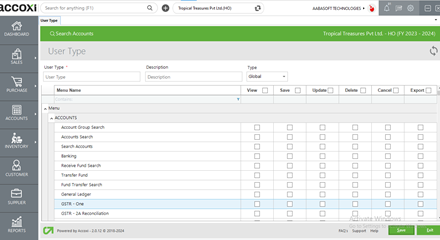 User Types Creation