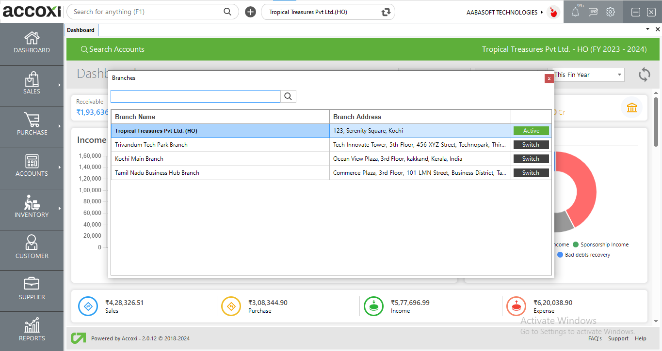 Branch Switch Option