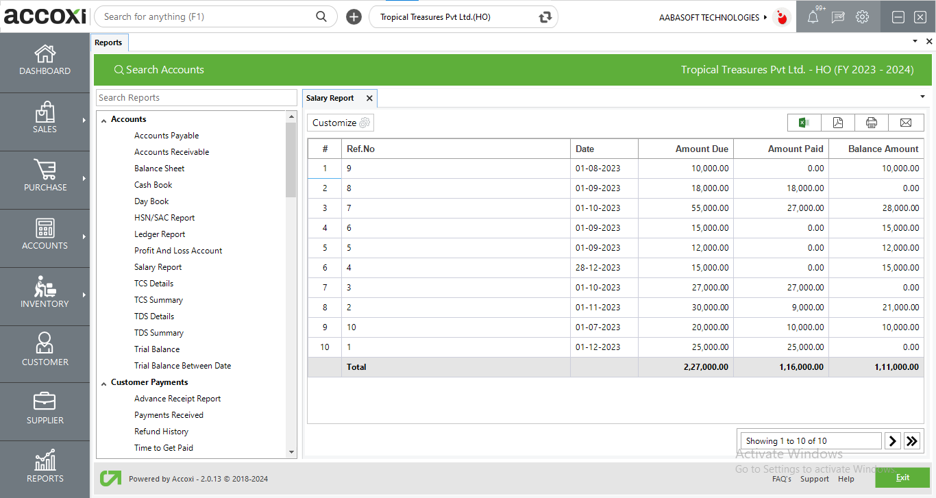 Salary Details