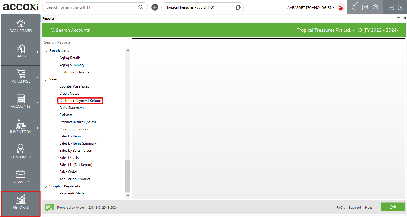 Customer Payment Refund