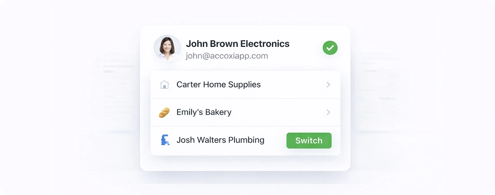 one click organization switching accoxi