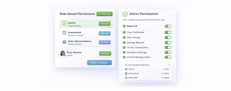 User Access Level Settings Accoxi